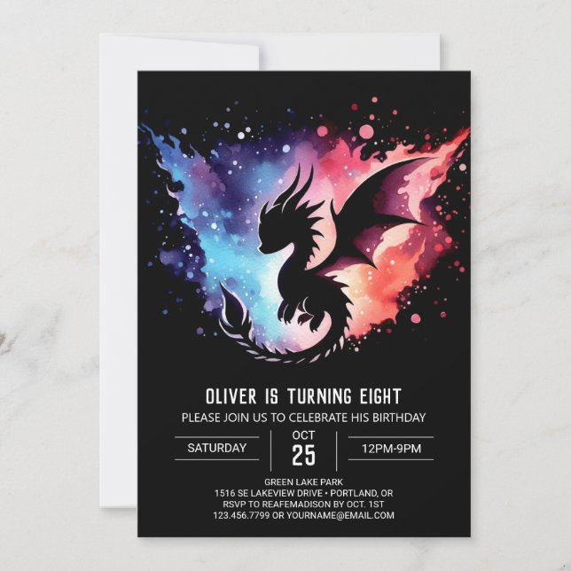 Invitation Artisan Dragon Anniversaire Modifiable (Devant)