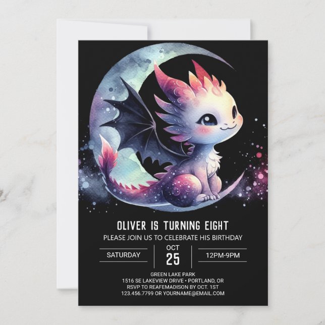 Invitation Artisan Dragon Anniversaire Personnalisable (Devant)