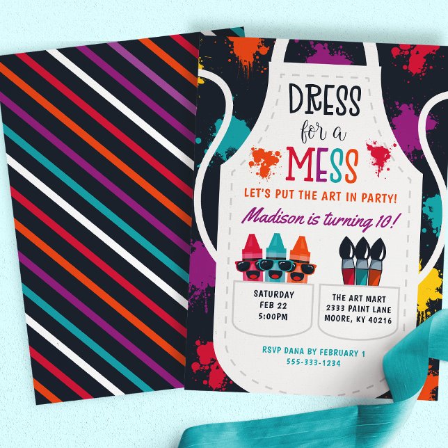 Invitation Artisanat de la partie de peinture Anniversaire de (Créateur téléchargé)
