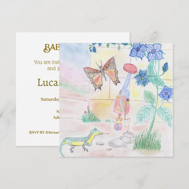 Invitation Artisanat sur mesure pour les enfants, jouet pour  (Devant / Derrière)