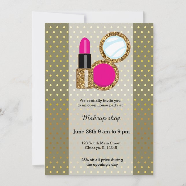 Invitation Artiste maquillage - choisir la couleur arrière -  (Devant)