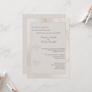 Invitation Artiste officiel beige Les deux parents Mariage