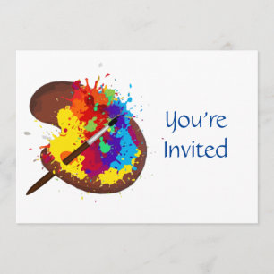 Invitation Artiste Peinture Anniversaire Thématique