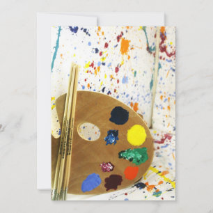 Invitation Artistes Peinture Splatter et Palette de Peinture