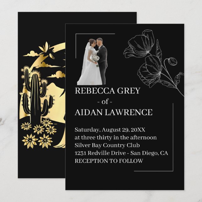 Invitation Artistic Black White Photo 2026  (Devant / Derrière)