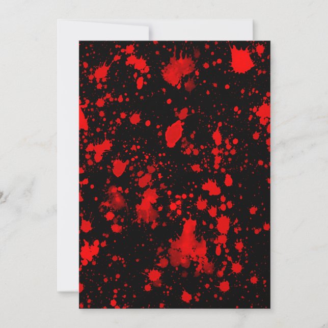 Invitation Artistic Éclaboussure de peinture noire rouge colo (Devant)