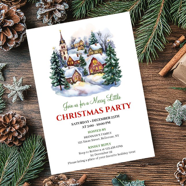 Invitation Artistic minimalist Christmas scene holiday invite (Artistic minimalist Christmas scene holiday invitation)