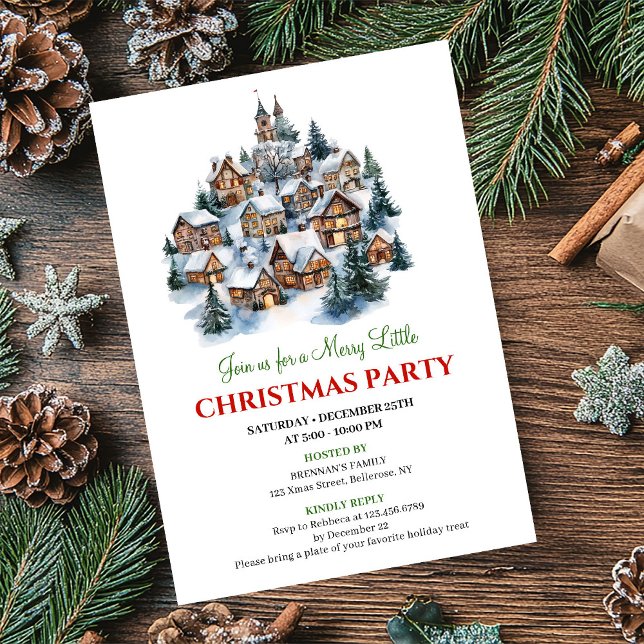 Invitation Artistic minimalist holiday scene Christmas ivite (Artistic minimalist holiday scene Christmas celebration)