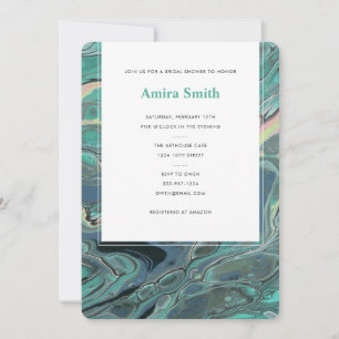 Invitation Artistique Boho Aqua Marble Shower
