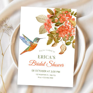 Invitation Artistique élégant oiseaux baies douche de mariée