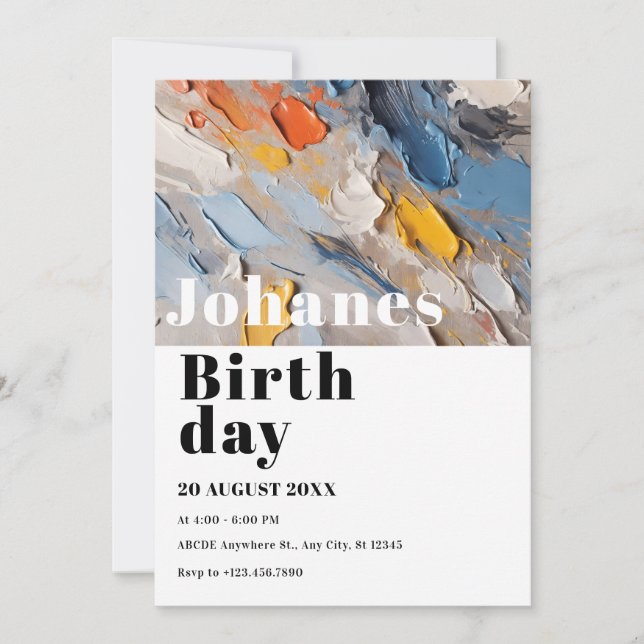 Invitation artistique minimaliste moderne  (Devant)