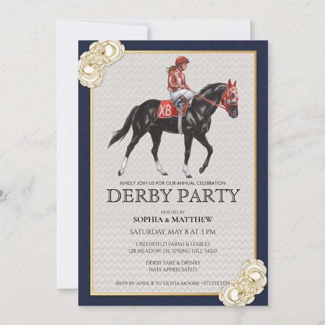 Invitation artistique pour une soirée Derby de cou (Devant)