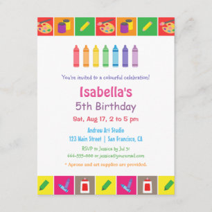 Invitation Arts et partie orientée d'anniversaire de enfant