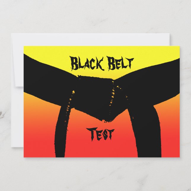 Invitation Arts Martiaux Black Belt Exam Red Yellow Invitatio (Dos)