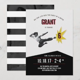 Invitation Arts Martiaux Kung Fu Karate Anniversaire Invitati