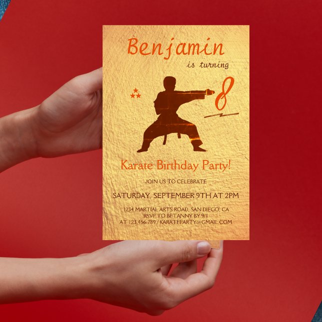 Invitation Arts martiaux modernes Karate Fun Party Anniversai (Créateur téléchargé)