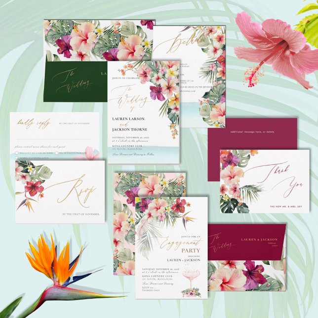 Invitation ArtsApp Chic Tropical Paradise Mariage (Créateur téléchargé)