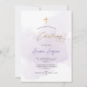 Invitation ArtsApp Elegant H2 Washed Purple Christening