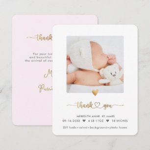 Invitation ArtsApp Faux Or Remerciement pour Baby Shower