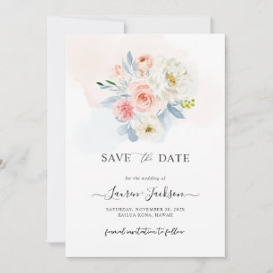 Invitation ArtsApp H2 Dusty Blue Blush Pink Botanical Card