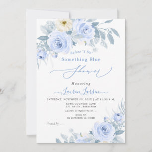 Invitation ArtsApp H2 Dusty Blue Roses Fête des mariées