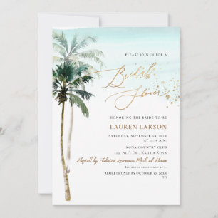 Invitation ArtsApp Tropical Paradise Faux Gold Calligraphy