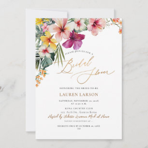 Invitation ArtsApp Tropical Paradise Faux Gold Calligraphy