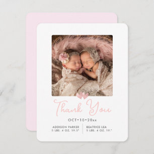 Invitation ArtsApp Twins Douche Merci+Faire-part de naissance