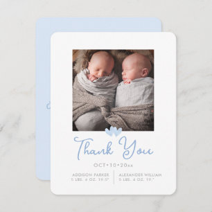 Invitation ArtsApp Twins Douche Merci+Faire-part de naissance