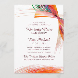 Invitation Artsy brillant Abstrait Mariage de brosse Aquarell