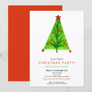 Invitation Artsy Contemporary Christmas Tree Festive Party
