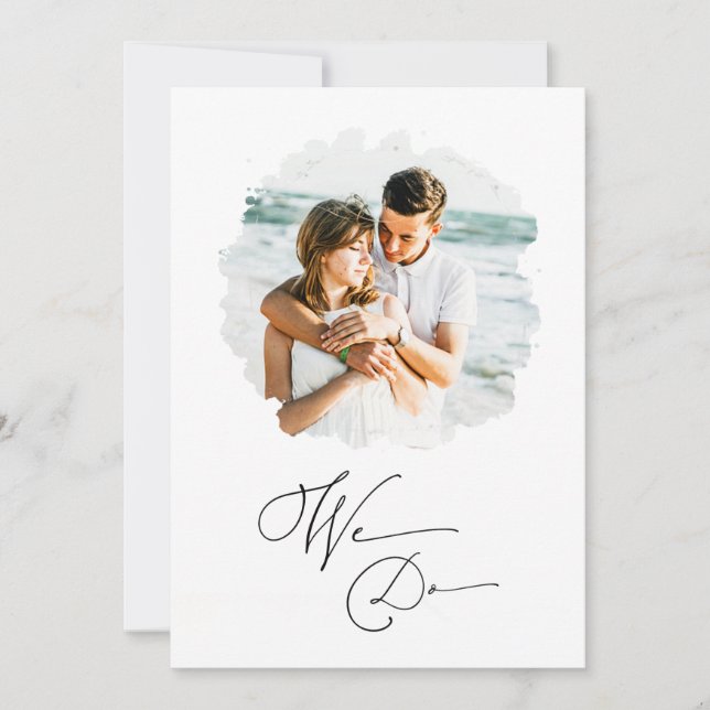 Invitation *~* Artsy Couple PHOTO RSVP + QR AR6 Mariage Invi (Devant)