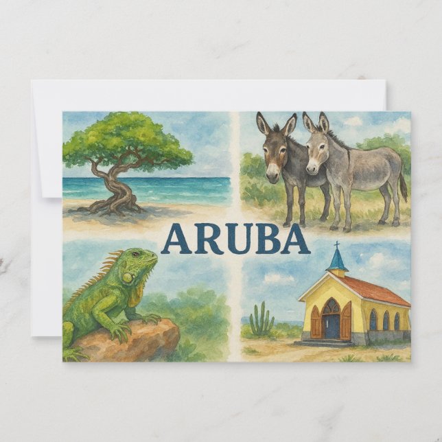 Invitation Aruba multiview watercolor (Devant)