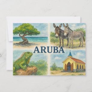 Invitation Aruba multivu aquarelle