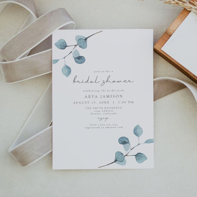 Invitation ARYA Rustique Eucalyptus Verdure Enterrement de Vi (Créateur téléchargé)