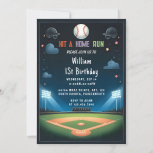 Invitation As Men Ball Wood Jeu Équipe Baseball 1er Anniversa