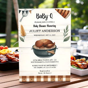 Invitation As Plaid Babyq Fun Food Steak Beef Bbq Baby shower