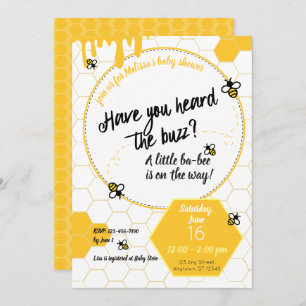 Invitation As-tu entendu le Buzz ? Thème Baby shower Bee
