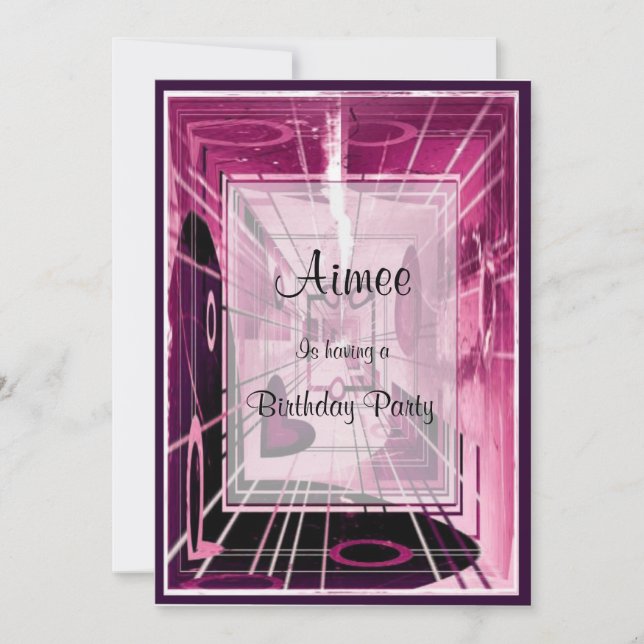 Invitation Ascenseur vers le bas Abstrait (Devant)