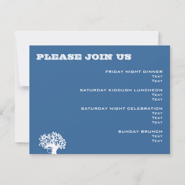 Invitation Ashton Tree Bar Mitzvah Mariage Event Card (Devant)