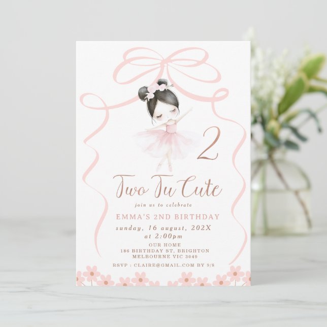 Invitation Asiatique Black Hair Ballerina Two Tu mignonne Ann (Debout devant)