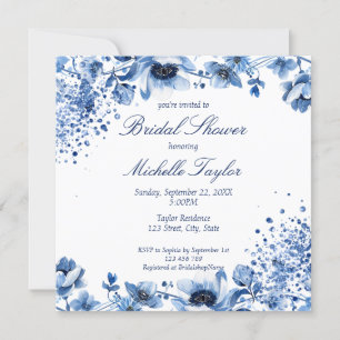 Invitation Asiatique Chinoiserie Bleu clair Floral Bridgerton