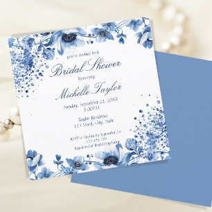 Invitation Asiatique Chinoiserie Bleu clair Floral Bridgerton