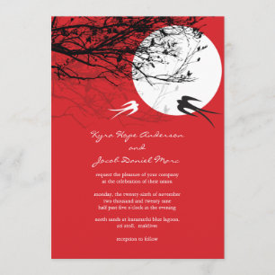 Invitation asiatique de mariage de clair de lune
