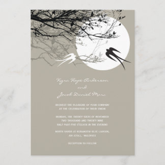 Invitation asiatique de mariage de clair de lune