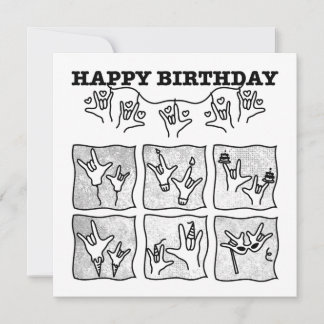 Invitation ASL ILY Obsession - Happy Birthday! 