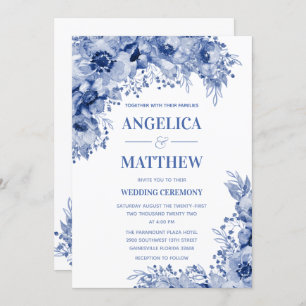 Invitation Assemblage dans le Mariage Indigo bleu