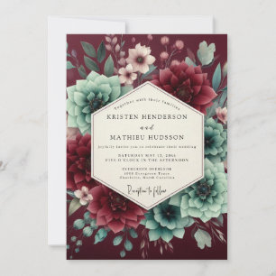 Invitation Assemblage de mariage Burgundy Bloom