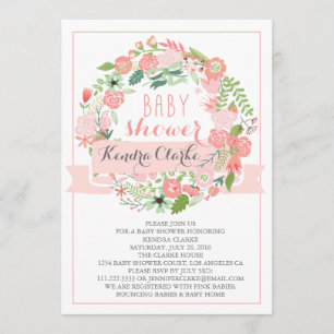 INVITATION ASSEZ FLORALE DE BABY SHOWER DE LA