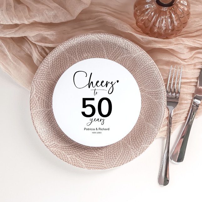 Invitation Assiette de présentation pour 50 ans de mariage (Créateur téléchargé)